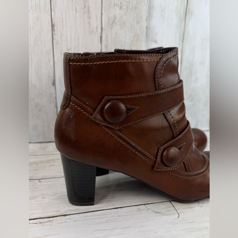 Naturalizer Woman’s Brown Zip Heel Ankle Boots Booties Size 9.5 M Marloe View 3